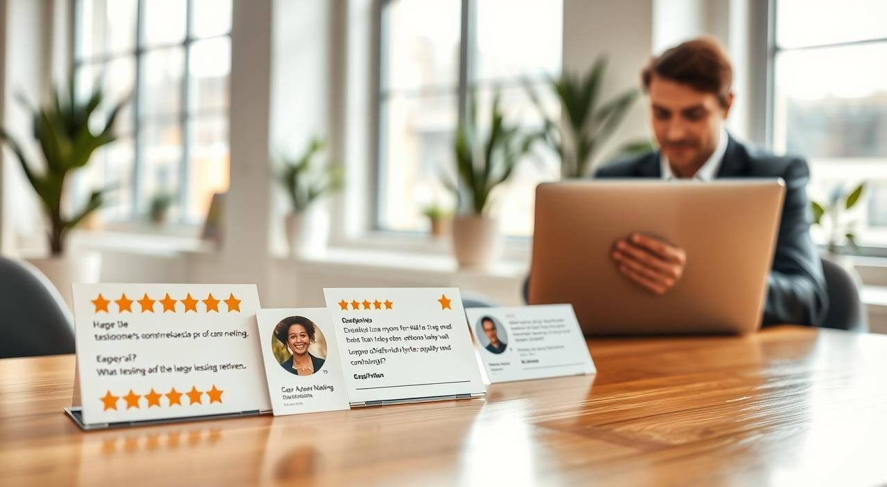 customer reviews and testimonials